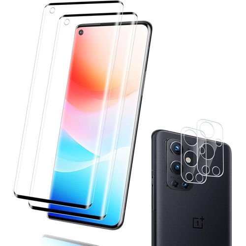 Ersan-2+2 Pièces Verre Trempé Pour Oneplus 9 Pro 5g Avec Caméra Arrière Protection Écran, Hd Sans Bulles Haute Sensibilité Vitre Protection Film, 9h Durable Et Anti Rayures Oneplus 9 Pro Protection D