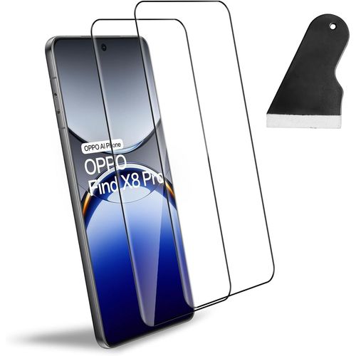 Protection Décran Compatible Avec Oppo Find X8 Pro, 2 Pièces Fullglue Verre Trempé [3d Couverture Colle Complète], Anti-Chute 9h Dureté Hd Sans Bulles Protection Écran