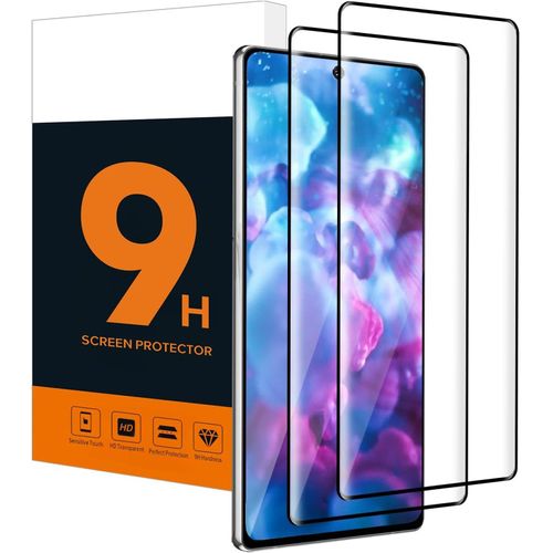 CAUC-Verre Trempé pour Samsung Galaxy Note 20 5G, Sensibilité tactile Protection Écran, Dureté 9H Anti Rayures, 0,33mm Sans Bulle, HD 3D Bord noir incurvé Vitre Protection pour Note 20(2 Pièce)