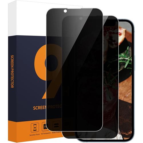 CAUC-Verre Trempé Anti-Espion pour iPhone 14/13/13 Pro 5G, 2 Pack Haute Sensibilité protection écran, à l'épreuve des bulles, Anti Rayures, Anti-huile, Intimité iPhone 13 Pro vitre protection