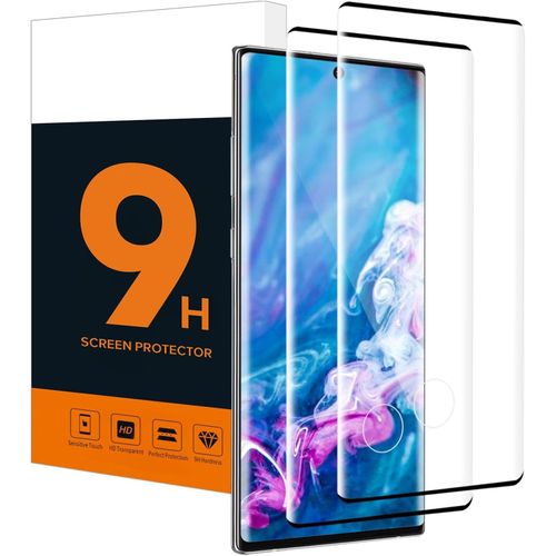 CAUC-Verre Trempé pour Samsung Galaxy Note 10 Plus, 0,33mm Haute Sensibilité Vitre Protection, Dureté 9H, Couverture 3D, Anti Rayures, Sans Bulle, 2 Pièce Ultra HD Note 10 Plus Protection Écran