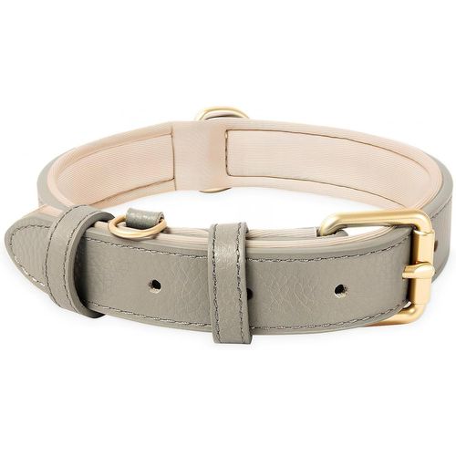 Collier Pour Chien, En Cuir, Collier De Chien Ajustable Coussin Moelleux Cuir Nouvelle Couleur De Rembourrage Pour Petits, Moyens Ou Grands Chiens, Rose, M