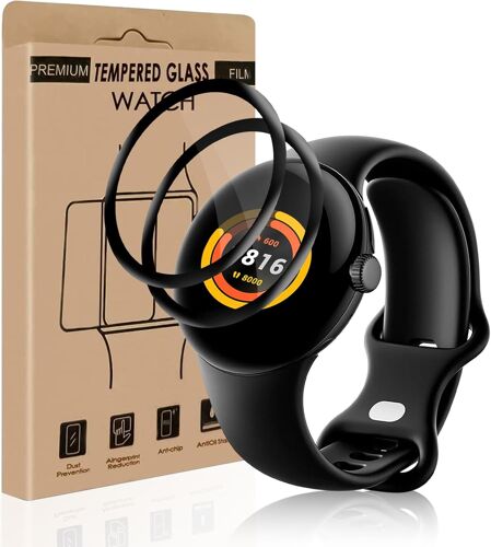 LOT DE 2 FILMS DE PROTECTION D'ÉCRAN EN VERRE BLINDÉ POUR GOOGLE PIXEL WATCH 3/2/1 41 MM - TRANSPARENT HD - ANTI-CHOCS - ULTRA RÉSISTANT - POUR GOOGLE PIXEL WATCH 41 MM