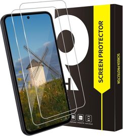 CAUC-Lot de 2 films de protection d'écran en verre blindé pour Samsung Galaxy A54 5G, bord 2.5D, sans bulles, anti-rayures, dureté 9H, film de protection d'écran pour Samsung A54, haute