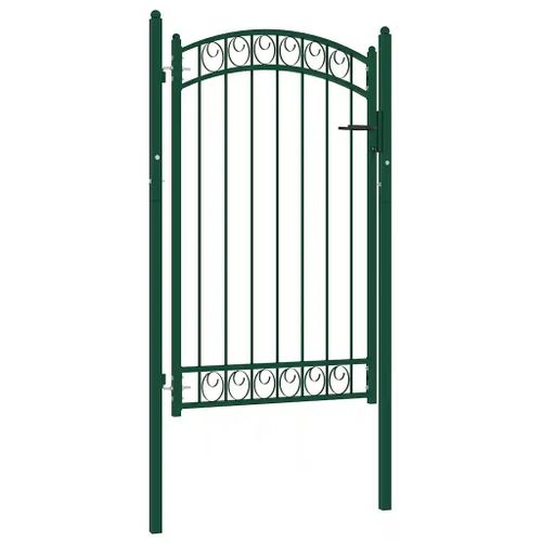 Prolenta Premium - Portail De Clôture Avec Dessus Arqué Acier 100x150 Cm Vert