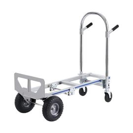 Diable en Aluminium-Duoku-2 en 1-Capacité 363 kg-Chariot Utilitaire Pliable Robuste-Chariot Industriel avec Roues en Caoutchouc