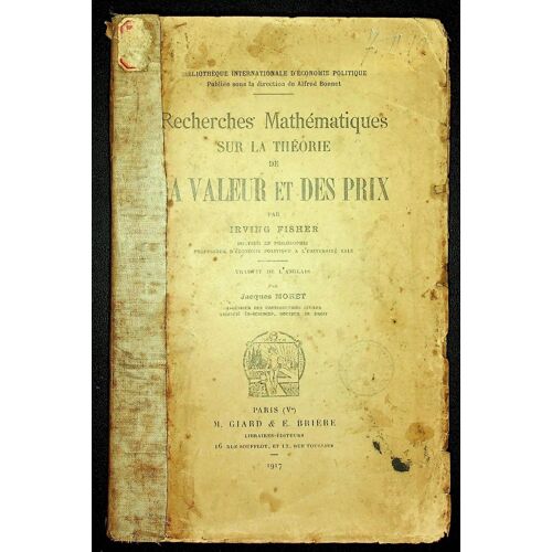 Recherches Mathématiques Sur La Théorie De La Valeur Et Des Prix
