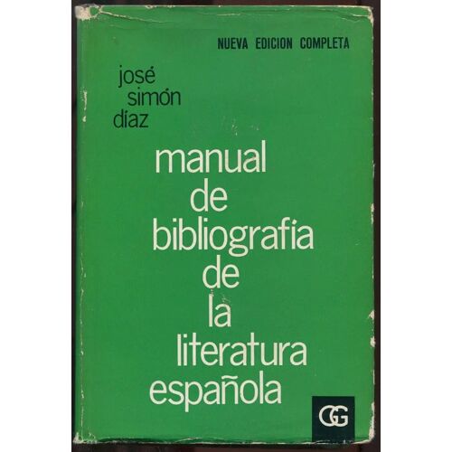 Manual De Bibliografia De La Literatura Espanola