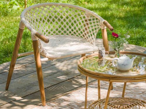 Fauteuil De Jardin En Macramé Coton - Jardiline