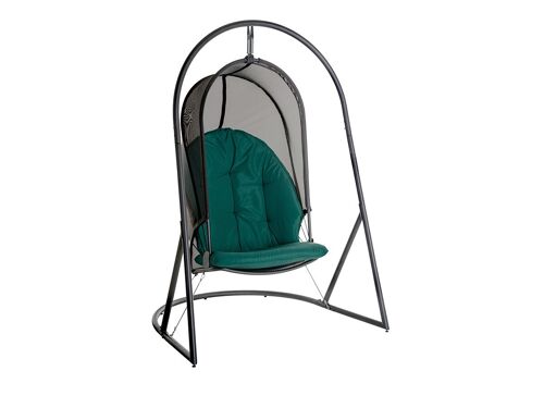 Fauteuil Oeuf Suspendu En Aluminium Émeraude Et Graphite Pacha - Hespéride