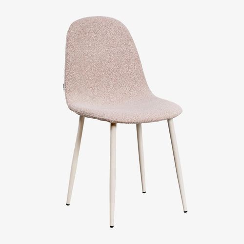 Lot De 4 Chaises De Salle À Manger En Tissu Bouclé Glamm Deluxe Beige Crème