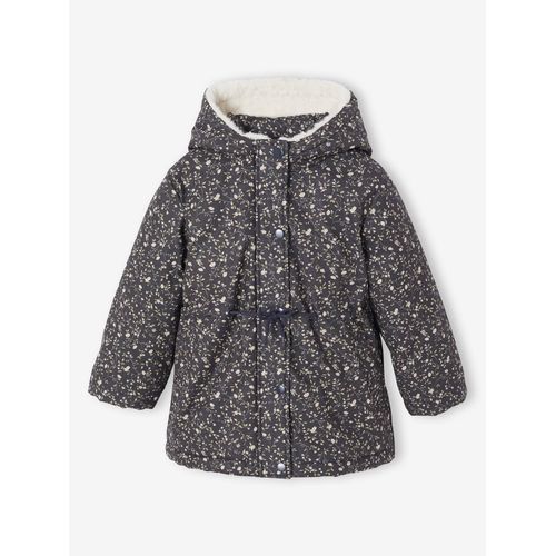 Parka À Capuche Romantique Fille Marine