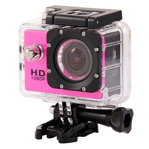 Camera Embarquée Sport Lcd Caisson Étanche Waterproof 12Mp HD 1080P Rose 64 Go YONIS