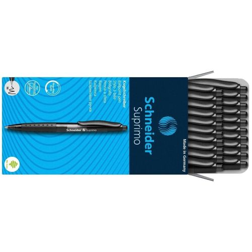 Schneider Lot De 20 Stylos À Bille Suprimo Noir Pointe Moyenne Noir