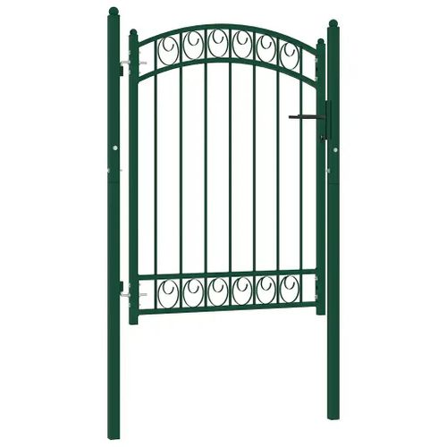 Prolenta Premium - Portail De Clôture Avec Dessus Arqué Acier 100x125 Cm Vert