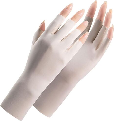 Gants Uv Pour Lampe À Ongles En Gel,Gants De Protection Uv Upf50+ Pour Sèche-Manucure,Soins De La Peau Des Ongles Gants Sans Doigts,Gants Anti-Uv Pour La Maison En Plein Air 