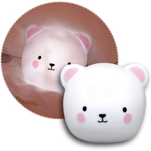 Lumilu 52210 Touch Light Bear Veilleuse 2 En 1 Avec Ours Mignon Et Lampe Murale, Cadeau De Baptême, Cadeau D'anniversaire Pour Garçons Et Filles, Blanc