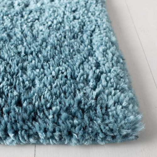 Tapis Shag Pour Salon, Salle À Manger, Chambre À Coucher - August Shag Collection, Tapis À Poil Court, Turquoise, 90 X 90 Cm