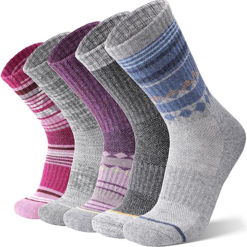Tianyi-Chaussettes Unisex En Laine Mérinos Pour Hommes Femmes Randonnée Marche Chaudes Épaisses Hiver Montantes Chaussures De Travail 5 Paires