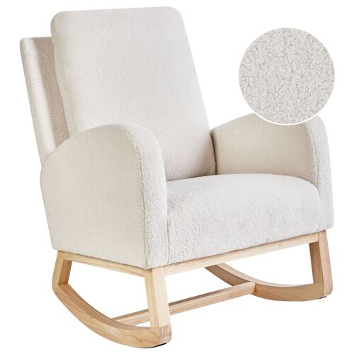 Fauteuil À Bascule Alsta Bouclé Blanc Cassé