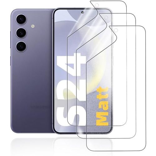 Film Protecteur Hydrogel Mat Pour Samsung Galaxy S24, 3 Pièces Tpu Film De Protection D'écran Anti-Reflets Mat, Anti-Traces Haute Sensibilité
