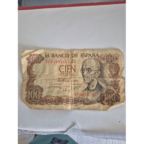 Biellet 100 Cien Pesetas Annee 1970