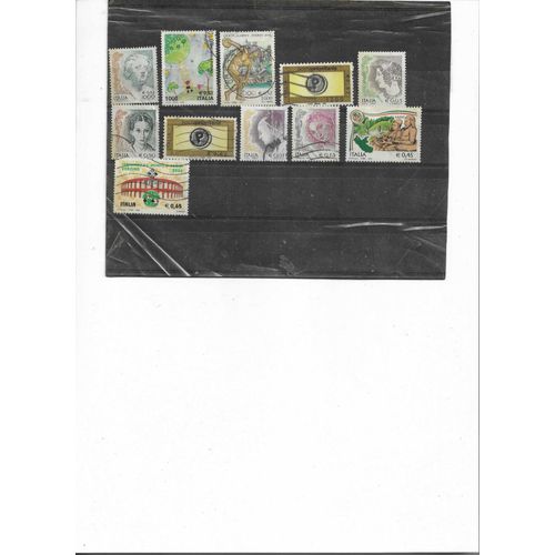 11 Timbres Oblitérés Italie 1999