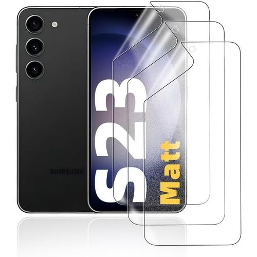 Sjzg-Film Protecteur Hydrogel Mat Pour Samsung Galaxy S23, 3 Pièces Tpu Film De Protection D'écran Anti-Reflets Mat, Anti-Traces Haute Sensibilité