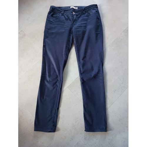 Pantalon Marine En Toile Taille 40 La Halle