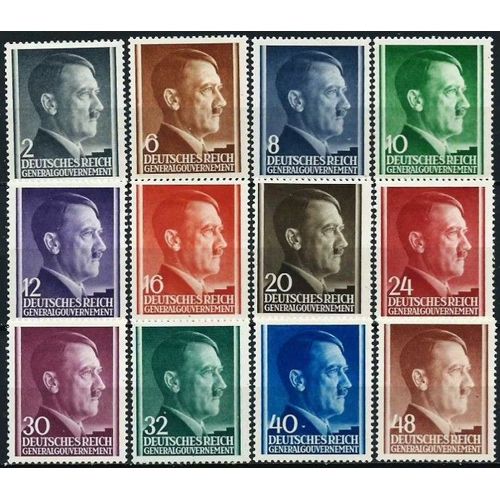 Pologne, Occupation Allemande, Gouvernement General 1941, Belle Série Complète Neuve* Timbres Yvert 82 À 93 Chancelier Hitler.