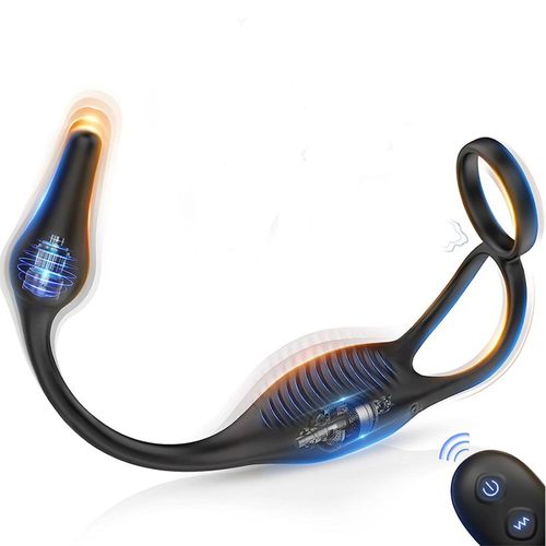 Plug Anal Vibrant Pour Hommes,Anneau Pénien,Vibrateur Anal Télécommandé,Masseur De Prostate,Prise Anale Gay,Produits - Sjh56-Yk-Bk