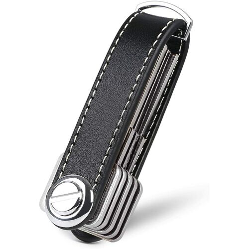 flintronic® Porte-clés en cuir - Porte-clés pour homme - Porte-clés détachable - Porte-clés intelligent de poche, boîte cadeau élégante (peut accueillir 10 à 12 clés multiples)