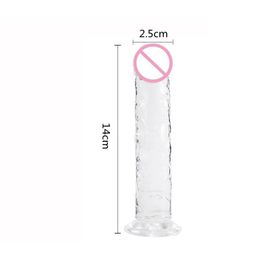 Godemichet 8 Tandildo Avec Ventouse Énorme Gelée, Jouets Sexuels Éducatifs Pour Femme Et Homme, Fausse Bite, Gros Pénis, Plug Anal, Sex Shop 7.0, Bon Marché--Transparent 14cm