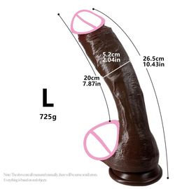 Godemiché Long Réaliste, Plug Anal Noir Avec Ventouse, Gros Pénis, Godemichet Anal, Jouets Sexuels Pour Femmes Et Hommes, Dilatateur Anal Phallus--L