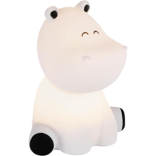 SUBZONAL-EGLO Veilleuse LED Castellino, lampe de table à batterie, hippopotame, décoration chambre d'enfant, garçon, lampe de chevet en silicone, pour lit d'enfant, bébé, tactile, bleu, blanc chaud,
