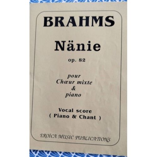 Partition Nänie Opus 82 Brahms