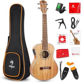 Subzonal-Électro-Acoustique Tenor Ukulélé 26 Pouces Acajou Vintage Hawaii Ukulele Set Pour Débutants Adultes, Avec Égaliseur 2 Bandes