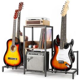 Subzonal-Support Guitare À 4 Niveaux Pour Guitare Acoustique, Électrique, Basse, Stand Guitare Support De Guitare Réglable Au Sol Pour Plusieurs Guitares
