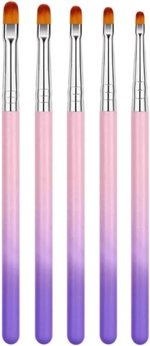 Kal-Lot De 5 Pinceaux À Ongles Professionnels Pour Gel Et Acrylique Pour Ongles -Pinceau Gel Pour Modelage Des Ongles -Pinceau Acrylique Pour Ongles -Set De Pinceaux Pour Ongles En Gel 