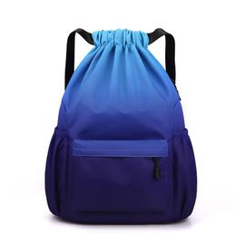 Sac À Dos Cordon Grand, Sac De Sport Imperméable Pour Homme Femme Sac Cordon Sac À Dos Pour Shopping Sport Voyage - Bleu Pourpre