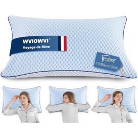 Oreiller Ergonomique Cervical, Oreiller Mémoire Forme 40x60 Cm ¿ Coussin Refroidissement ¿ Housse Lavable ¿ Hauteur Personnalisable, Ultra Confort Moelleux Et Excellent Soutien 
