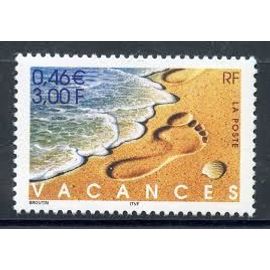 "Bonnes Vacances" (Empreinte Pied Sur La Plage) Année 2001 N° 3399 Yvert Et Tellier Luxe