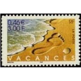 "Bonnes Vacances" (Empreinte Pied Sur La Plage) Année 2001 Autoadhésif N° 3400 Ou 25 Yvert Et Tellier Luxe