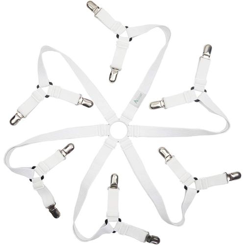 Subzonal-Acoser Feuille Sangles, Long, Réglable Drap De Lit Clip, 6 Côtés Triangle, Adapté Pour Toute Taille Lit, De Table