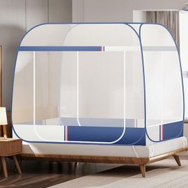 Subzonal-Moustiquaire Pour Lit, Tente Portable De Voyage Pliable Avec Double Porte Avec Fond Pour Voyage En Plein Air, Bébés, Enfants Et Adultes, Pas Besoin De Nnnstall, Bleu 1,150 X 195 X 155 Cm
