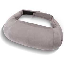 1 Coussin Cervical De Voiture Pour Appuie-Tête, Coussin De Soutien En Daim Pour Conduite En Polyester, 32 X 13 Cm (Gris) 