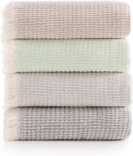 Ulteronixshop-Couverture En Coton Extra Douce Avec Motif Gaufre, Couvre-Lit Multifonction Four Seasons Pour Canapé, Lit, Housse Décorative Et Couverture Écharpe (Beige Sable, 230x260cm).