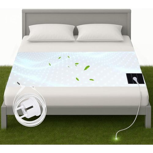 Subzonal-Drap De Mise À La Terre Drap De Lit Conducteur 10% Fibre D'argent & 90% Coton Bio Drap De Mise À La Terre Pour Sommeil Connexion À La Terre Naturelle Béige (70x140cm)