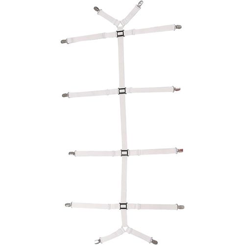 FEW-Attache Drap Housse, Pince élastique pour Drap Housse, Drap Housse élastique 180x200, Tendeur Drap Housse avec Pinces Métalliques, pour Draps, Matelas, Planche à Repasser Ou Canapé, Blanc