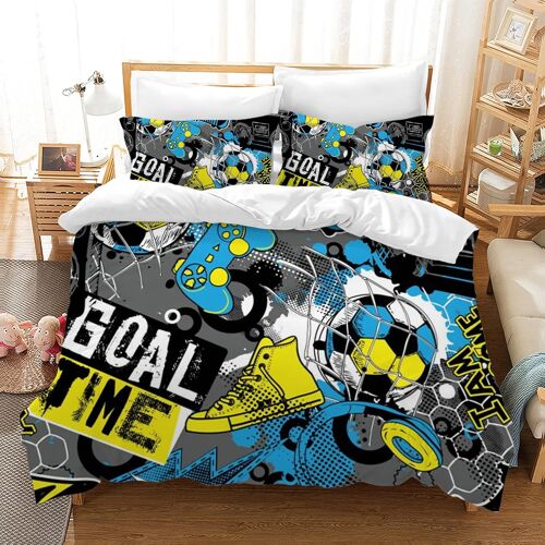 Housse De Couette Football Xcm Pour Enfants Parure De Lit Personnes D Football Bleu Housse Couette En Microfibre Avec Taie D'oreiller X Cm
